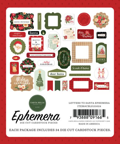 Carta Bella Letters To Santa Ephemera (CBLS155024) (OUTLET)