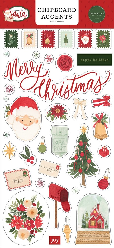 Carta Bella Letters To Santa Chipboard Accents (CBLS155021) (OUTLET)