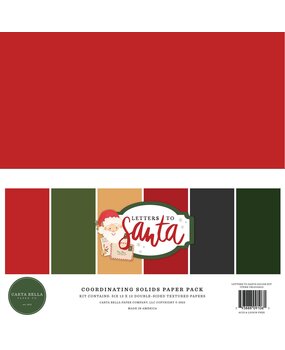 Carta Bella Letters To Santa 12x12 Inch Coordinating Solids Paper Pack (CBLS155015) (OUTLET)