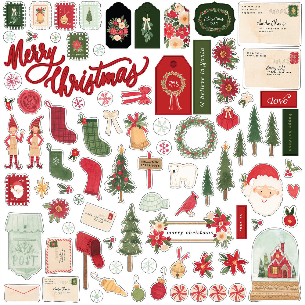 Carta Bella Letters To Santa 12x12 Inch Element Sticker (CBLS155014) (OUTLET)