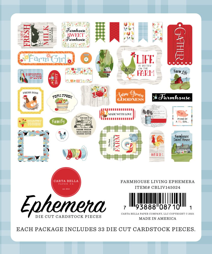 Carta Bella Farmhouse Living Ephemera (CBLIV145024) (OUTLET)