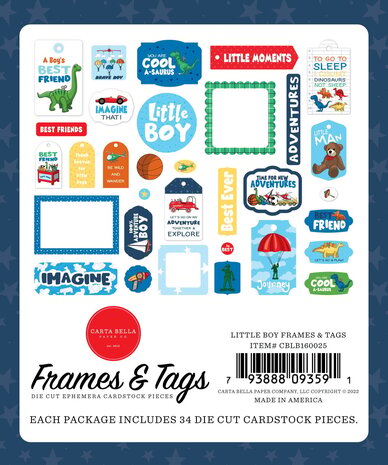 Carta Bella Little Boy Frames & Tags (CBLB160025) (OUTLET)