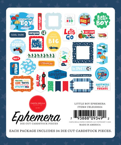 Carta Bella Little Boy Ephemera (CBLB160024) (OUTLET)