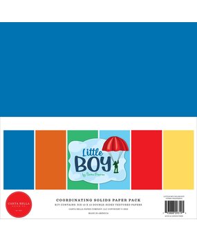 Carta Bella Little Boy 12x12 Inch Coordinating Solids Paper Pack (CBLB160015) (OUTLET)