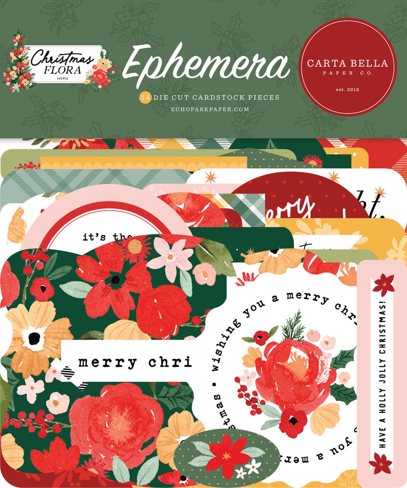 Carta Bella Joyful Christmas Flora Ephemera (CBJCF340024) (OUTLET)
