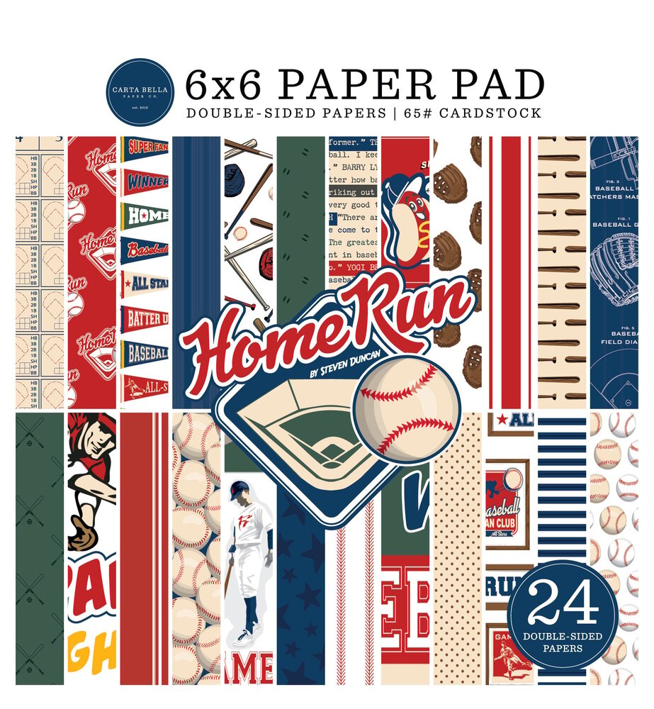 Carta Bella Home Run 6x6 Inch Paper Pad (CBHR313023) (OUTLET)