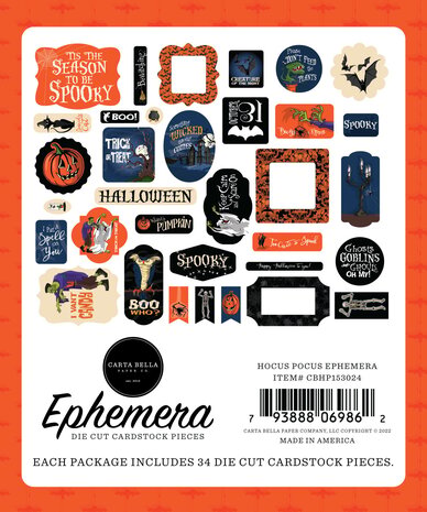 Carta Bella Hocus Pocus Ephemera (CBHP153024) (OUTLET)