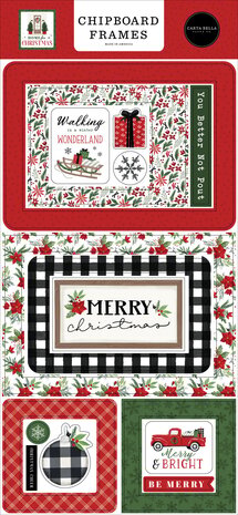 Carta Bella Home For Christmas Chipboard Frames (CBHFC139065) (OUTLET)