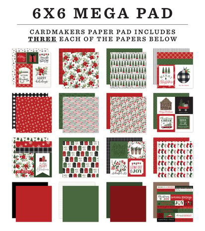 Carta Bella Home For Christmas 6x6 Inch Cardmakers Mega Pad (CBHFC139031) (OUTLET)