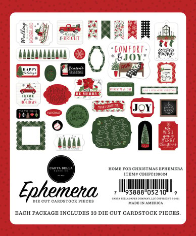 Carta Bella Home For Christmas Ephemera (CBHFC139024) (OUTLET)