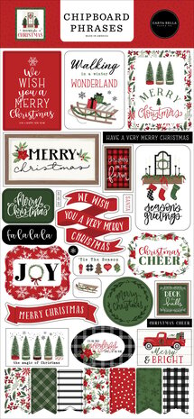 Carta Bella Home For Christmas Chipboard Phrases (CBHFC139022) (OUTLET)