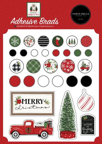 Carta Bella Home For Christmas Adhesive Brads (CBHFC139020) (OUTLET)