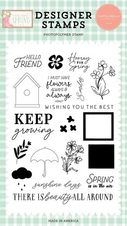 Carta Bella Hooray For Spring Clear Stamps (CBHCS352042) (OUTLET)