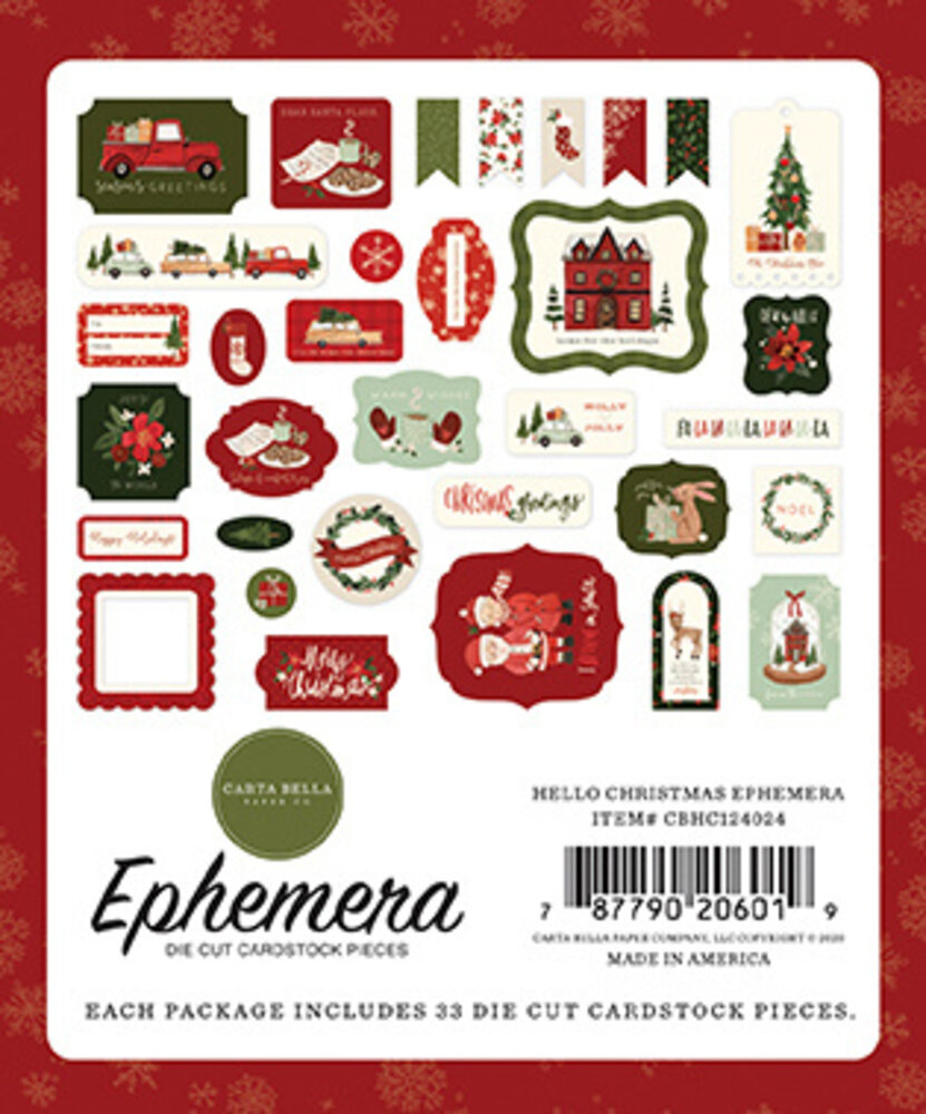 Carta Bella Hello Christmas Ephemera (CBHC124024) (OUTLET)