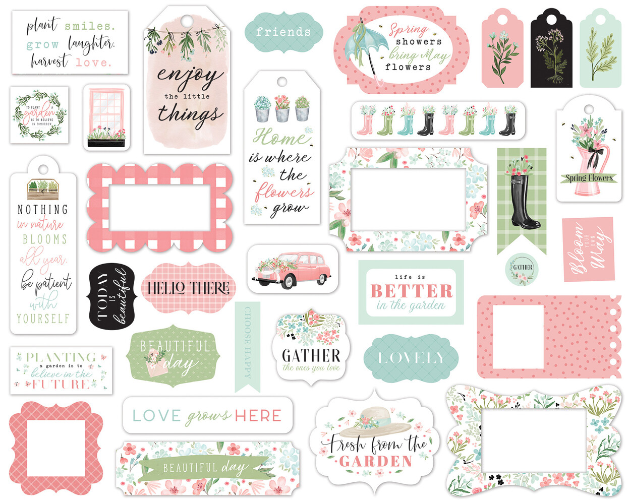 Carta Bella Flower Garden Frames & Tags (CBGA130025) (OUTLET)