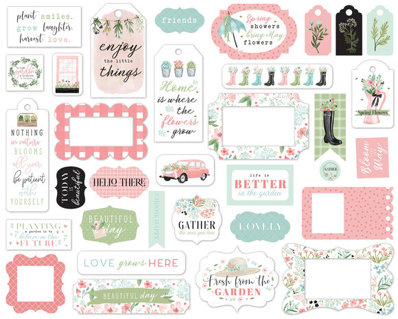 Carta Bella Flower Garden Frames & Tags (CBGA130025) (OUTLET)
