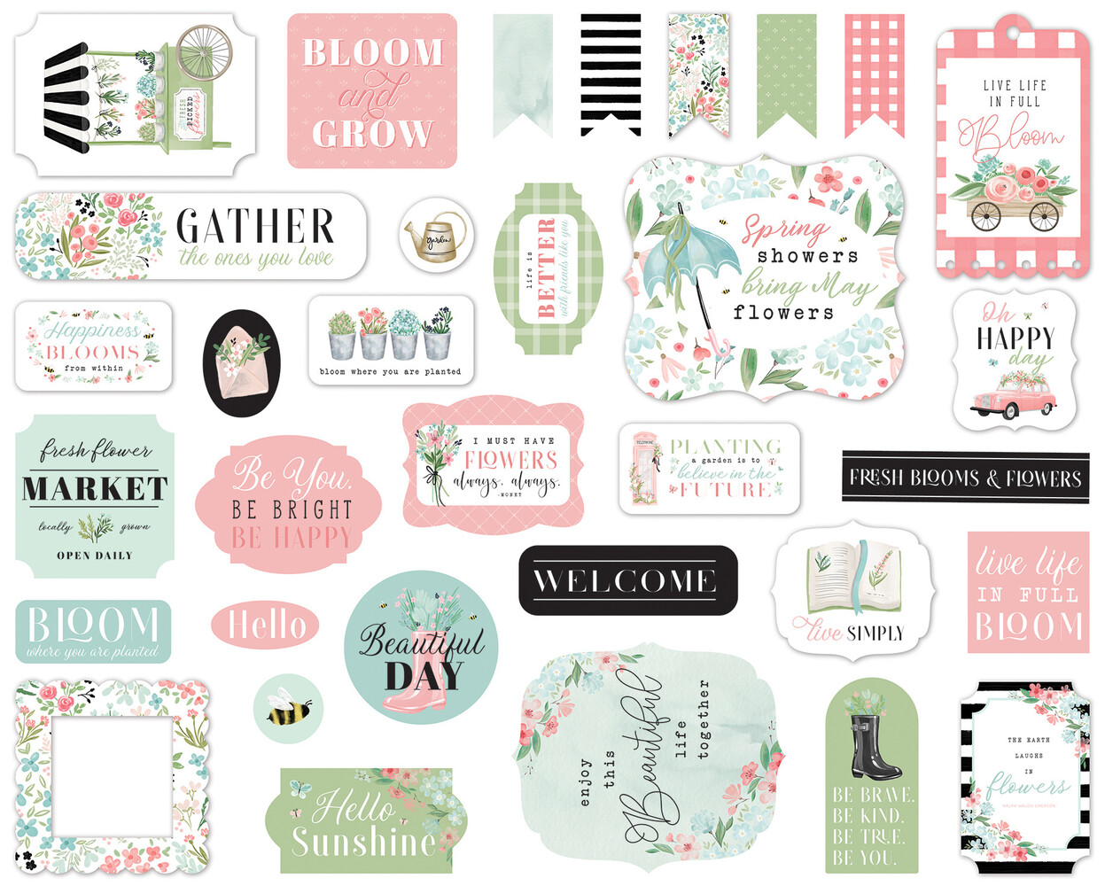 Carta Bella Flower Garden Ephemera (CBGA130024) (OUTLET)