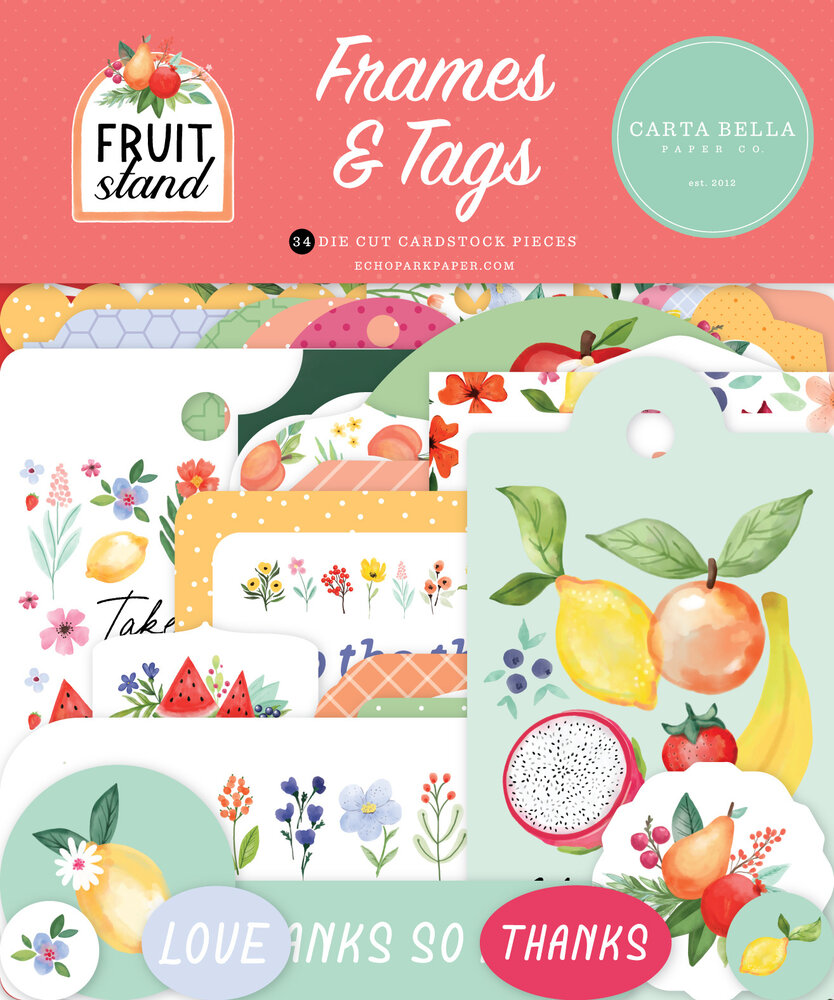 Carta Bella Fruit Stand Frames & Tags (CBFST379025) (OUTLET)
