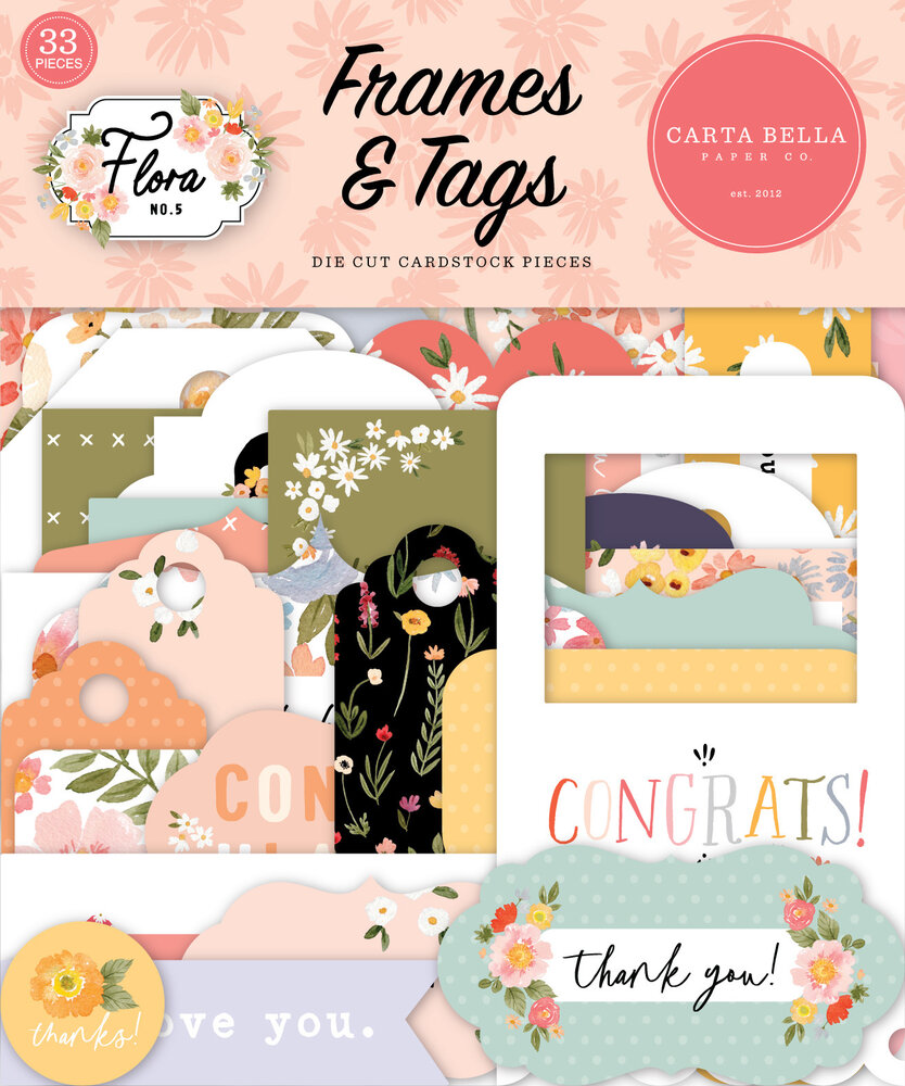 Carta Bella Flora No.5 Frames & Tags (CBFLON152025) (OUTLET)