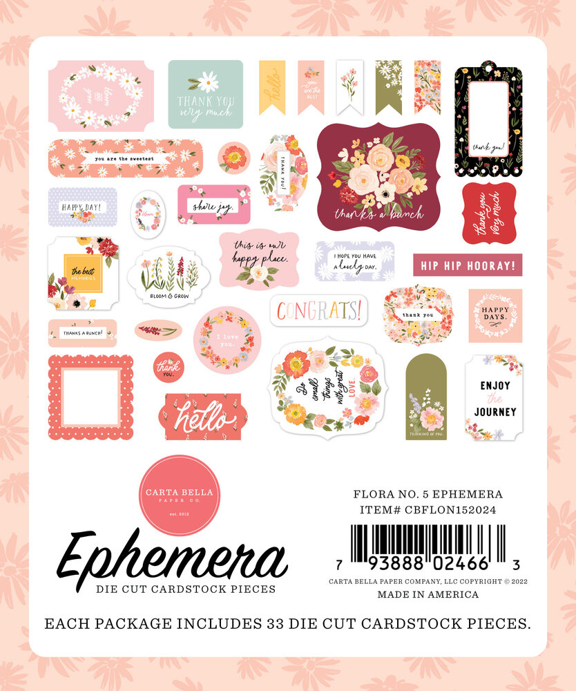 Carta Bella Flora No.5 Ephemera (CBFLON152024) (OUTLET)