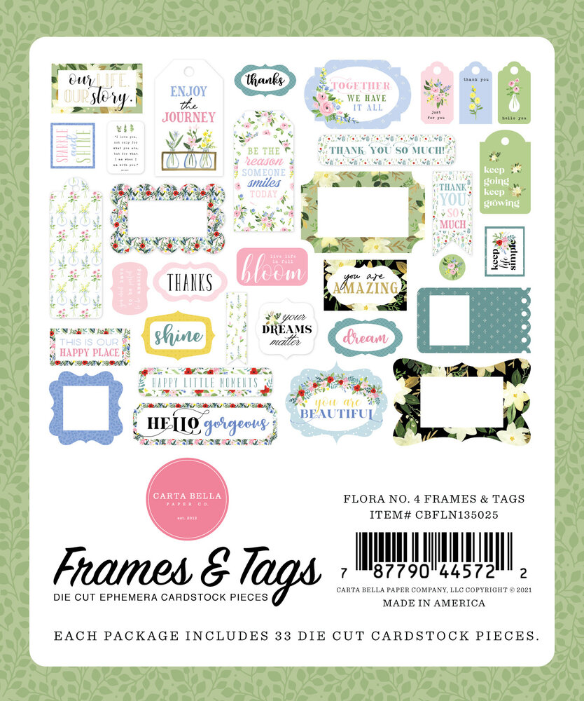 Carta Bella Flora No.4 Frames & Tags (CBFLN135025) (OUTLET)