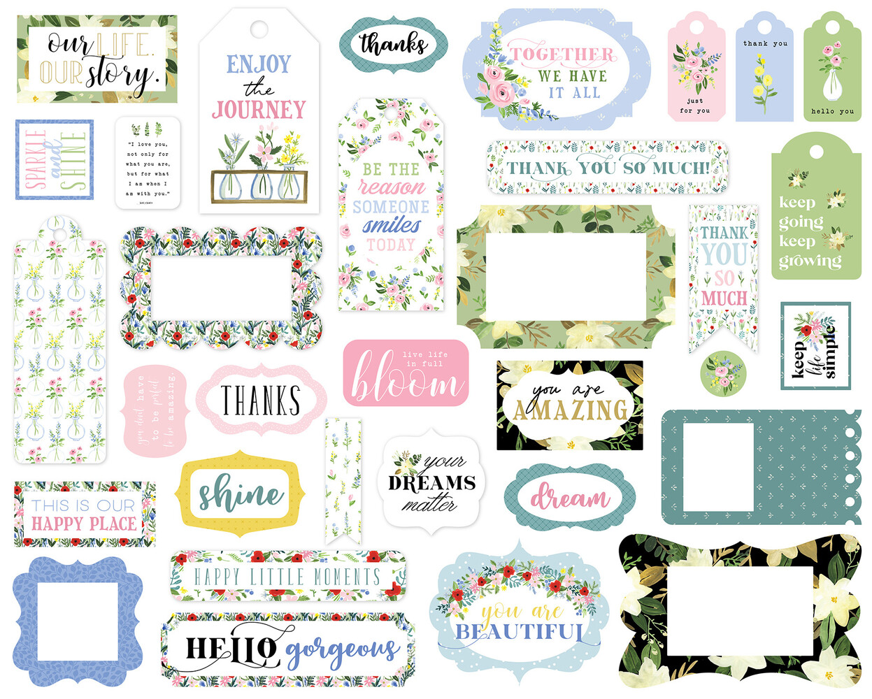 Carta Bella Flora No.4 Frames & Tags (CBFLN135025) (OUTLET)