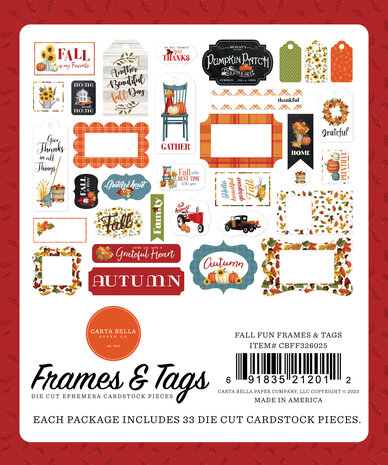 Carta Bella Fall Fun Frames & Tags (CBFF326025) (OUTLET)