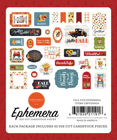 Carta Bella Fall Fun Ephemera (CBFF326024) (OUTLET)