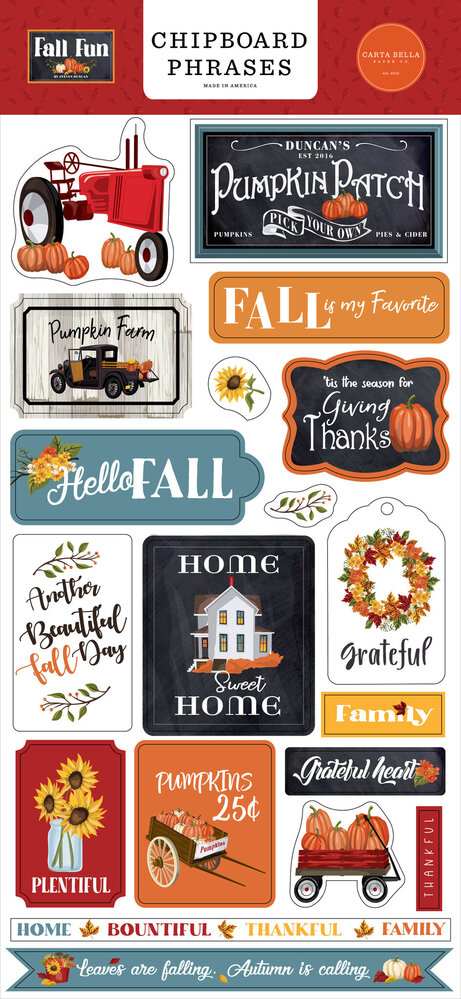 Carta Bella Fall Fun Chipboard Phrases (CBFF326022) (OUTLET)