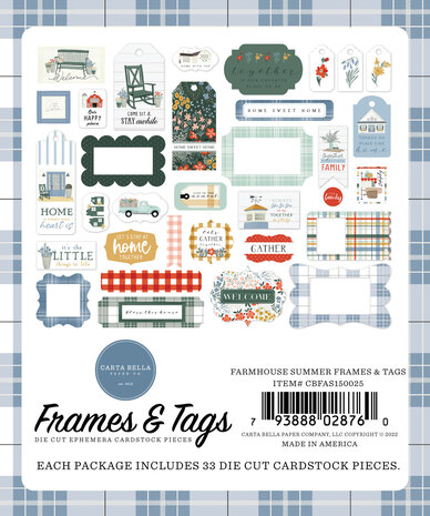 Carta Bella Farmhouse Summer Frames & Tags (CBFAS150025) (OUTLET)