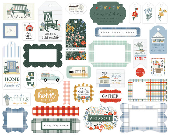 Carta Bella Farmhouse Summer Frames & Tags (CBFAS150025) (OUTLET)