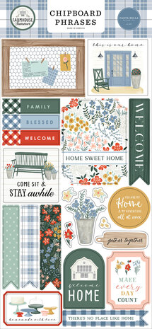Carta Bella Farmhouse Summer Chipboard Phrases (CBFAS150022) (OUTLET)
