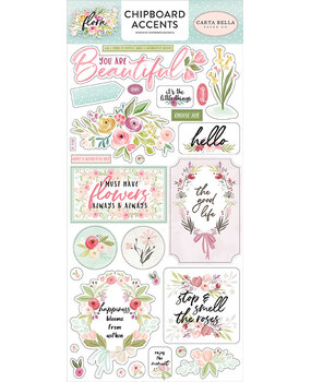 Carta Bella Flora No.3 6x13 Inch Chipboard Accents (CBF117021) (OUTLET)
