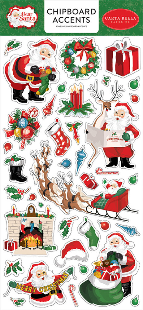 Carta Bella Dear Santa 6x13 Inch Chipboard Accents (CBDE125021) (OUTLET)