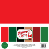 Carta Bella Christmas Cheer 12x12 Inch Coordinating Solids Paper Pack (CBCHR141015) (OUTLET)