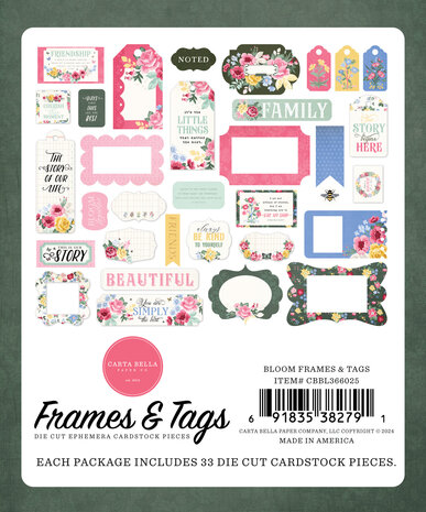 Carta Bella Bloom Frames & Tags (CBBL366025) (OUTLET)