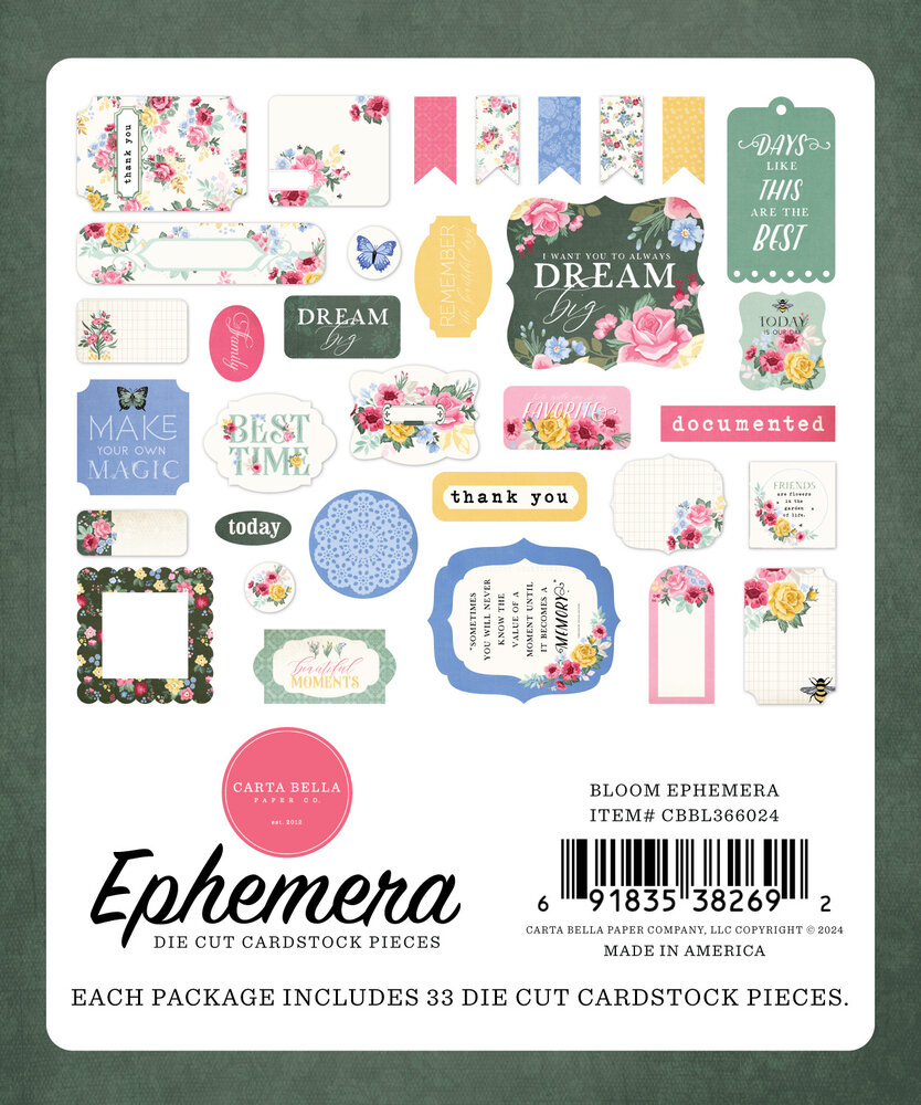 Carta Bella Bloom Ephemera (CBBL366024) (OUTLET)