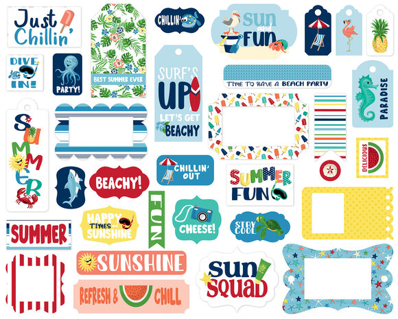 Carta Bella Beach Party Frames & Tags (CBBE149025) (OUTLET)