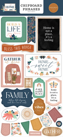 Carta Bella At Home Chipboard Phrases (CBAH339022) (OUTLET)