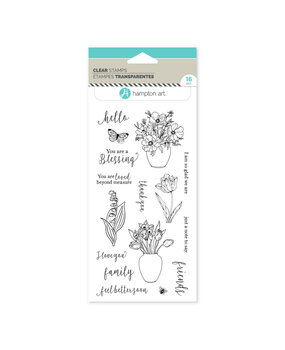 American Crafts Hampton Art Clear Stamps Just a Note to Say (16pcs) (SC1037-HL) (OUTLET)