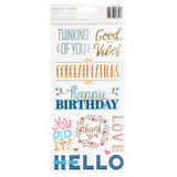 American Crafts Pink Paislee Joyful Notes Thickers Phrase (34030803) (OUTLET)