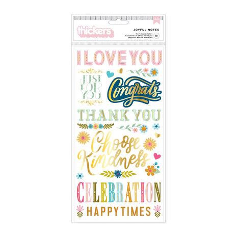 American Crafts Pink Paislee Joyful Notes Thickers Phrase (34030803) (OUTLET)