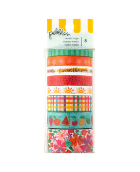 American Crafts Pebbles Fun in the Sun Washi Tape Spools (8pcs) (34030659) (OUTLET)