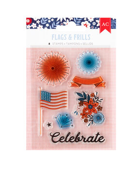 American Crafts Flags and Frills Clear Stamps (34030322) (OUTLET)