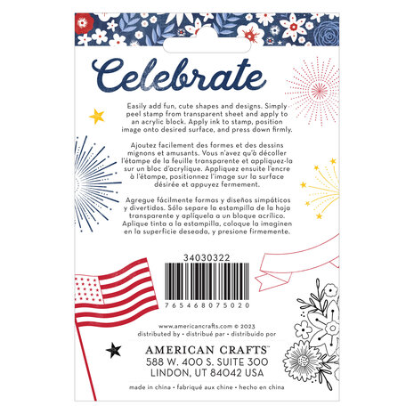 American Crafts Flags and Frills Clear Stamps (34030322) (OUTLET)