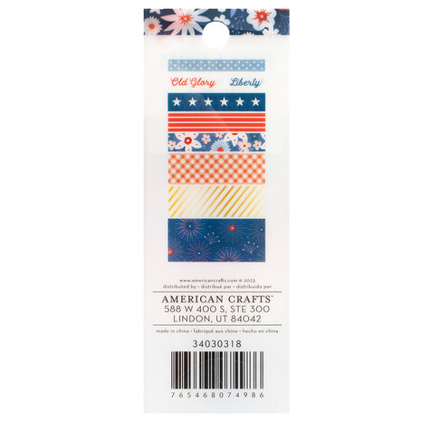 American Crafts Flags and Frills Washi Tape Spools (8pcs) (34030318) (OUTLET)