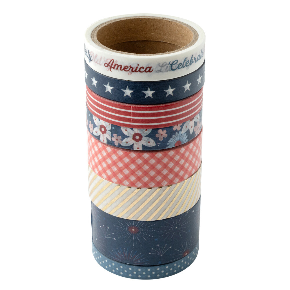 American Crafts Flags and Frills Washi Tape Spools (8pcs) (34030318) (OUTLET)