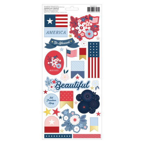 American Crafts Flags and Frills 6x12 Inch Stickers (34030315) (OUTLET)