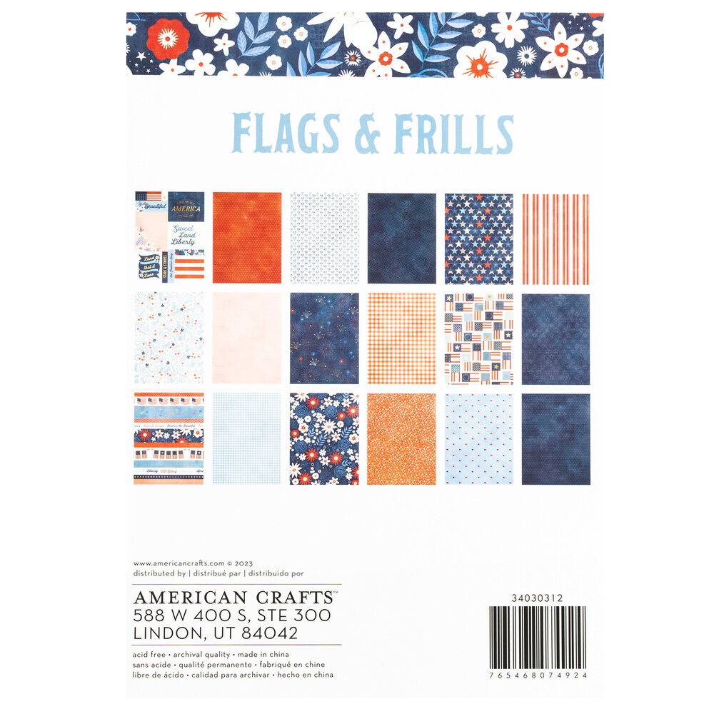 American Crafts Flags and Frills 6x8 Inch Paper Pad (34030312) (OUTLET)