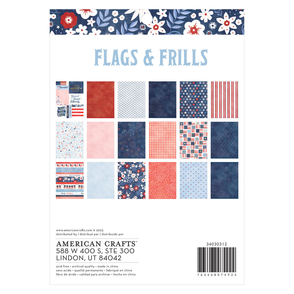 American Crafts Flags and Frills 6x8 Inch Paper Pad (34030312) (OUTLET)